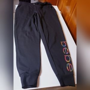 Bebe Sport Black Rainbow Logo Jogger., women’s sz. Medium